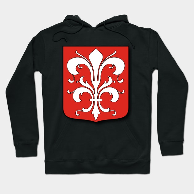 White Fleur de Lis Hoodie by blackroserelicsshop@gmail.com